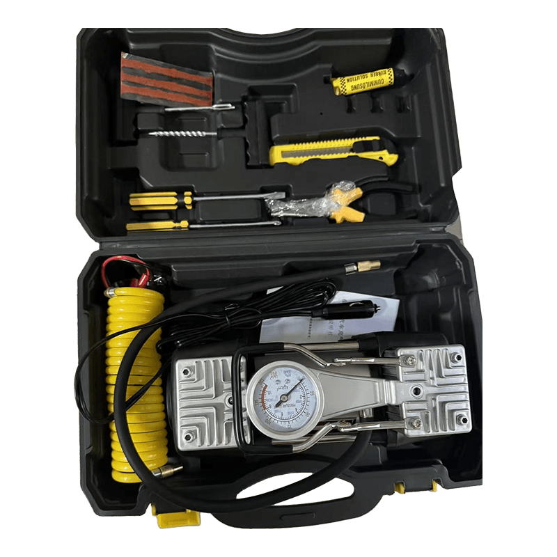 Автомобильный воздушный насос с указателем, однобалочный, 19-цилиндровый, упаковка для инструмента